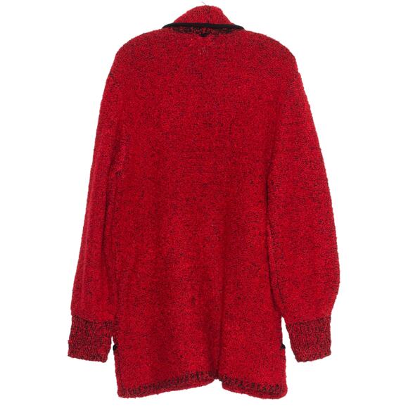 SIDEFFECTS Womens Cardigan Sweater Vintage Open Front Pockets Red Size Large - Picture 2 of 5